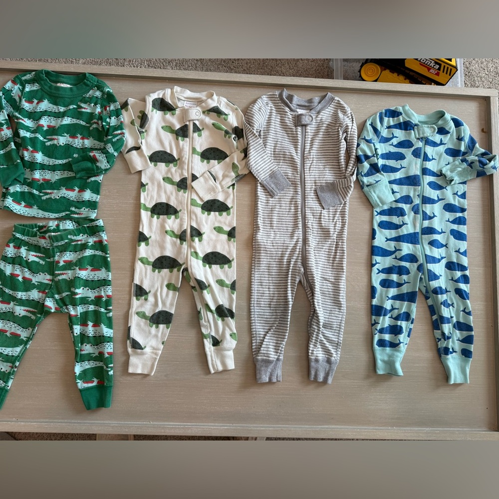 Hanna Andersson kids Pajamas - Green, Cream, Gray, Blue